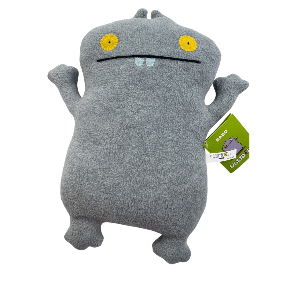 Uglydoll Babo Gray Plush Stuffed Animal Toy 14" Sun-Min Kim David Horvath NWT